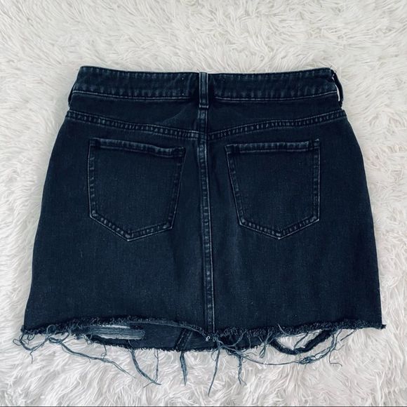 EUC Pacsun Distressed Black Jean Skirt - Picture 10 of 16